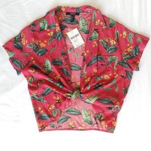 Forever 21 Tropical Button Down Blouse Shirt wTags